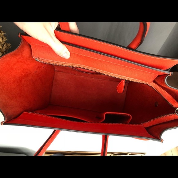 Celine Micro Red Luggage Tote - Picture 4 of 16